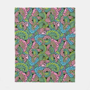 Manta Polar Floral decorativa