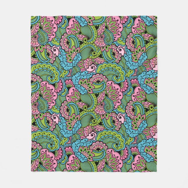 Manta Polar Floral decorativa (Anverso)