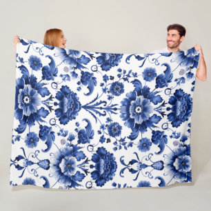Manta Polar Floral Delft Blue