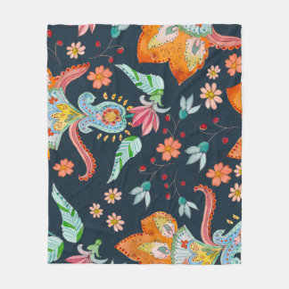 Manta Polar Floral Delight: Textura de flores acuáticas