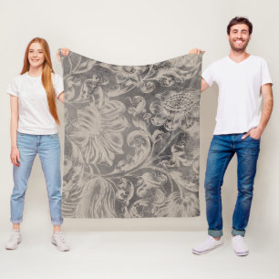 Manta Polar Floral envejecida