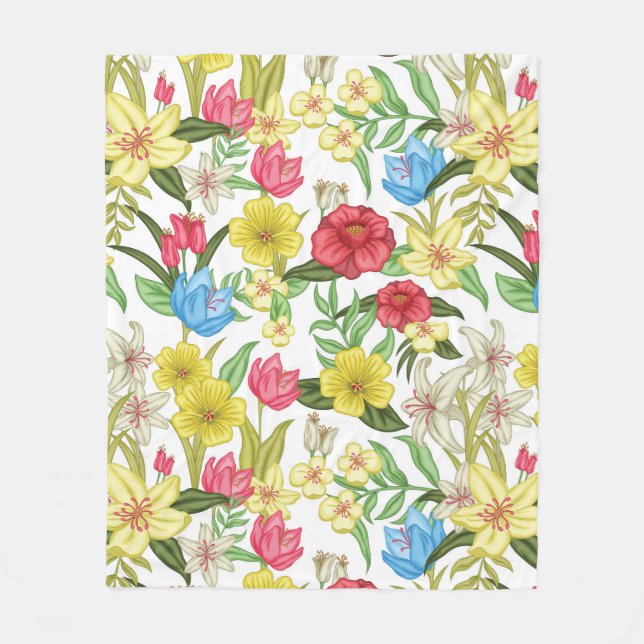 Manta Polar Floral estética (Anverso)