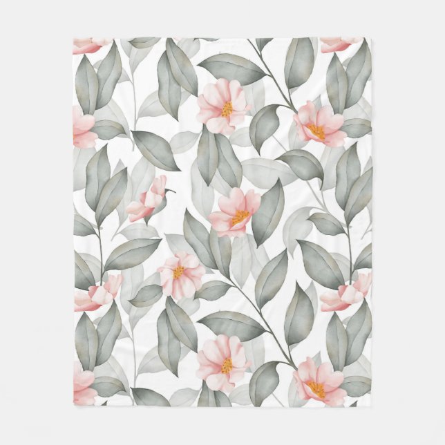 Manta Polar Floral estética (Anverso)