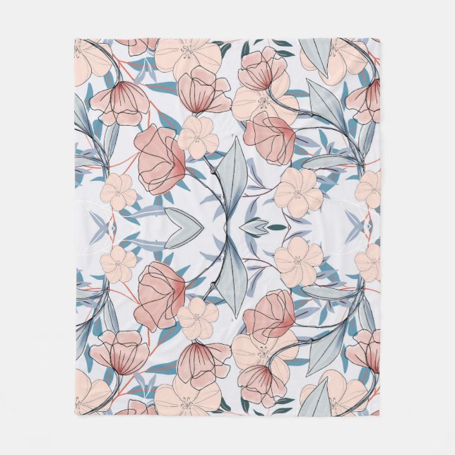 Manta Polar Floral estética (Anverso)