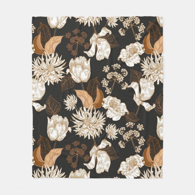 Manta Polar Floral estética (Anverso)