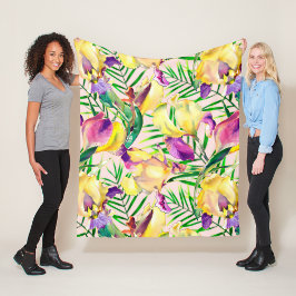 Manta Polar Floral estética