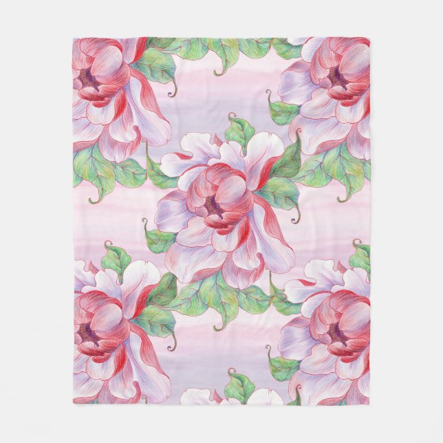 Manta Polar Floral estética (Anverso)