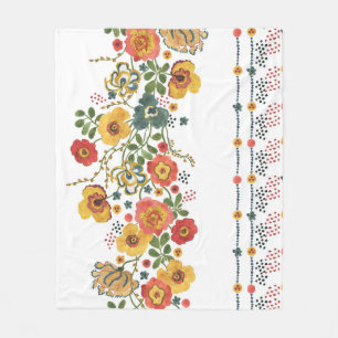 Manta Polar Floral Estilizada: Diseño Seamless de Acuarela.