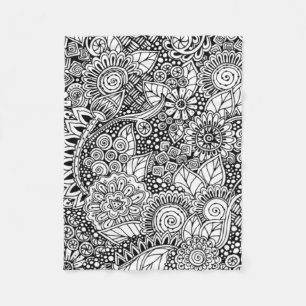 Manta Polar Floral étnico inspirado