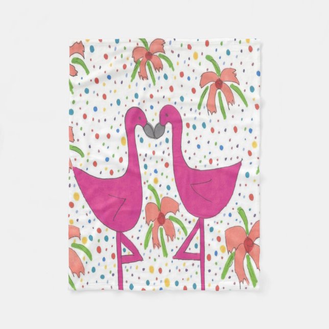Manta Polar Floral Flamingo Fiesta (Anverso)