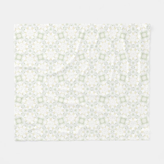 Manta Polar Floral Geométrico Neutral Suave (Frente (Horizontal))