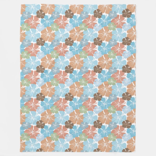 Manta Polar Floral hawaiana hibiscus (Anverso)