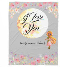 Floral "I love you to the moon & back" color de ag