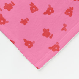 Manta Polar Floral lanzado rosa y rojo