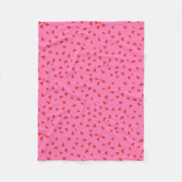 Manta Polar Floral lanzado rosa y rojo