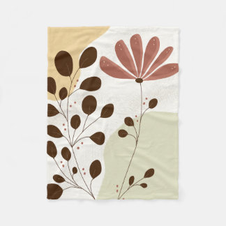 Manta Polar Floral Leaf Pattern Soft Fleece Blanket