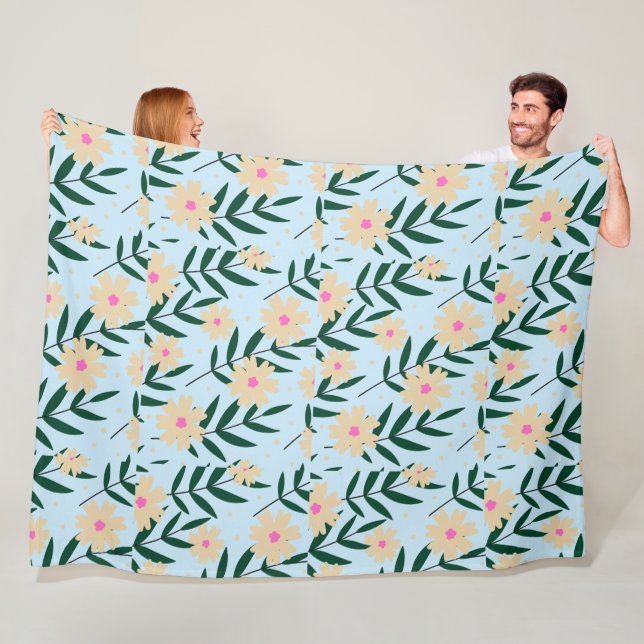 Manta Polar Floral moderna y elegante (In situ)