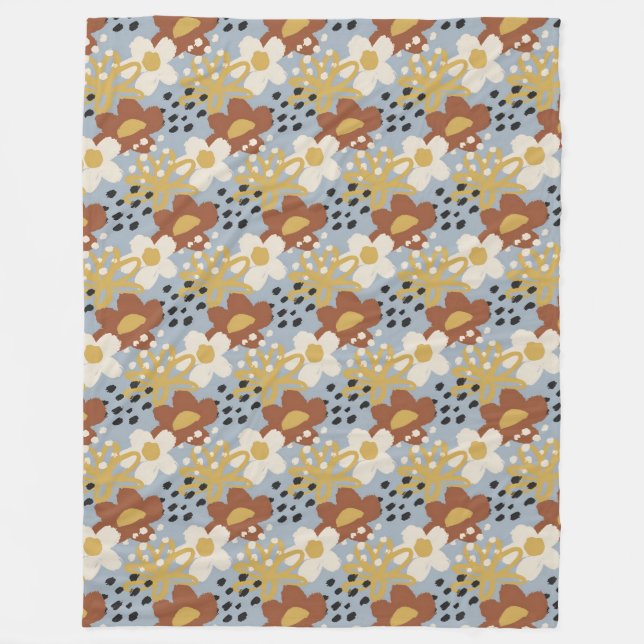 Manta Polar Floral orgánica plana (Anverso)