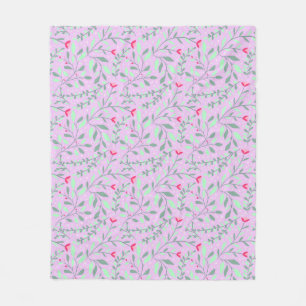 Manta Polar Floral pattern.05.FR.pink y Lgreen LPink BG
