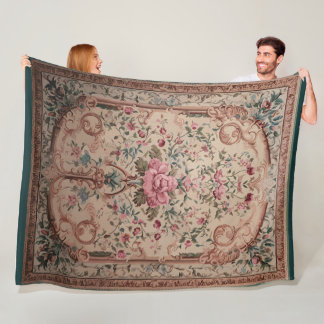 Manta Polar Floral persa elegante