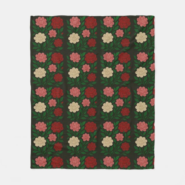 Manta Polar Floral Pink Colorful Blanket  (Anverso)