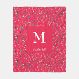 Manta Polar FLORAL Raspberry | MONOGRAM | Cristiano