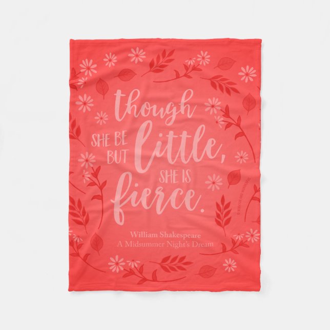 Manta Polar Floral Roja Pequeña Pero Fierce William Shakespear (Anverso)