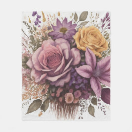 Manta Polar Floral romántica