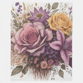 Manta Polar Floral romántica