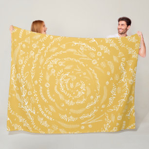 Manta Polar Floral rústica Garland Folk Art Pattern Fleece