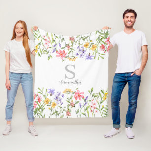 Manta Polar Floral silvestre personalizada