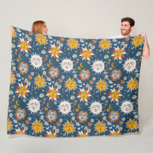 Floral Sol y Luna en Azules y Amarillos