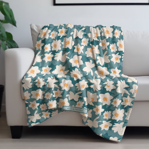 Manta Polar Floral Spring Daffodil Blooms Personalización Ve