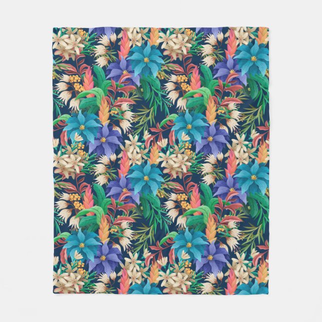 Manta Polar Floral tropical (Anverso)