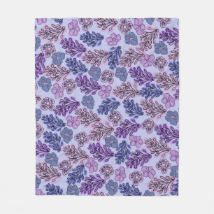 Manta Polar Floral violeta