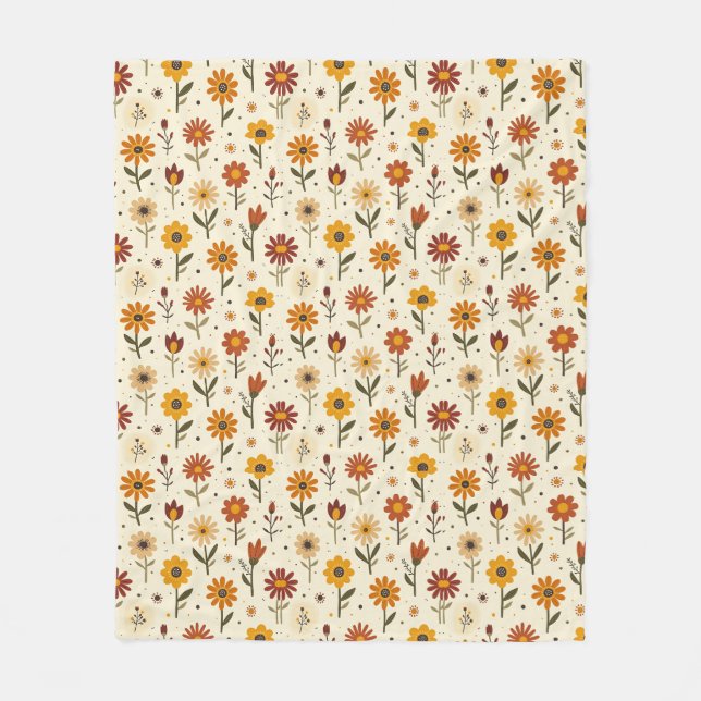 Manta Polar Florales Boho (Anverso)