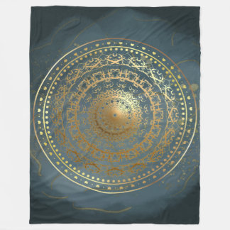 Manta Polar Florecimiento del Ornato Azul y Oro