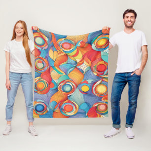 Manta Polar Flores abstractas