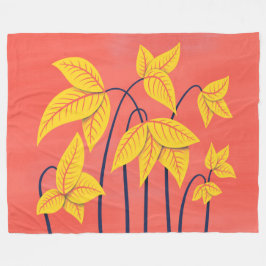 Manta Polar Flores abstractas Coral Amarillo Floral Arte Geomé