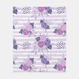 Manta Polar Flores acuáticas con rayas