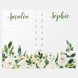 Manta Polar Flores acuáticas de hito gemela de bebé