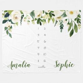 Manta Polar Flores acuáticas de hito gemela de bebé