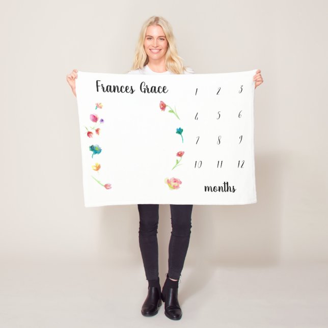 Manta Polar Flores acuáticas en el mes del hito del bebé (In situ)