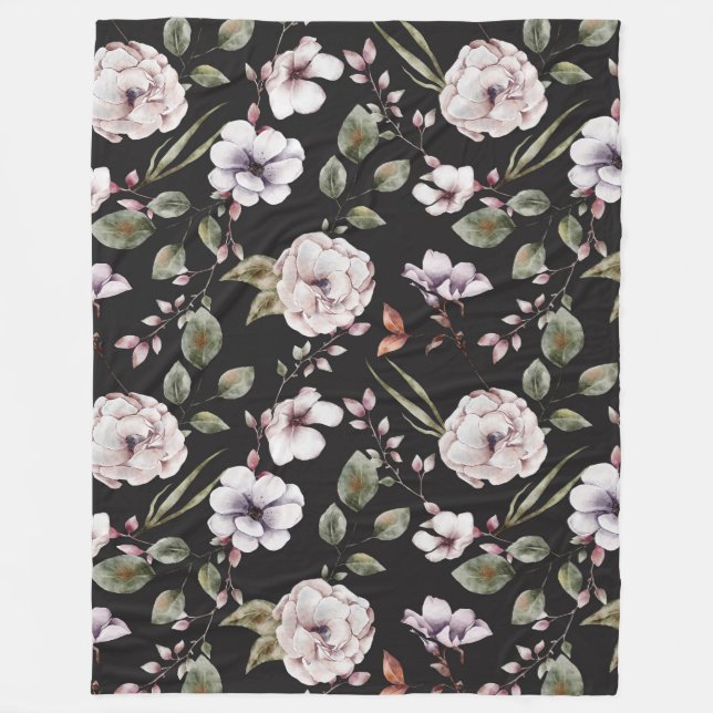 Manta Polar Flores acuáticas románticas (Anverso)