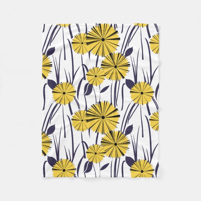 Manta Polar Flores amarillas (Anverso)