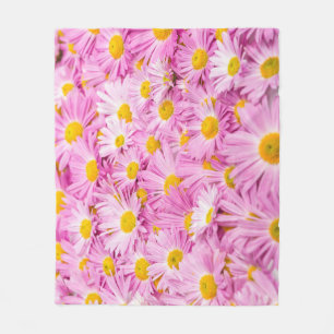 Manta Polar Flores Amarillas Rosadas fondo transparente