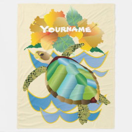 Manta Polar Flores amarillas tropicales bonitas del hibisco de