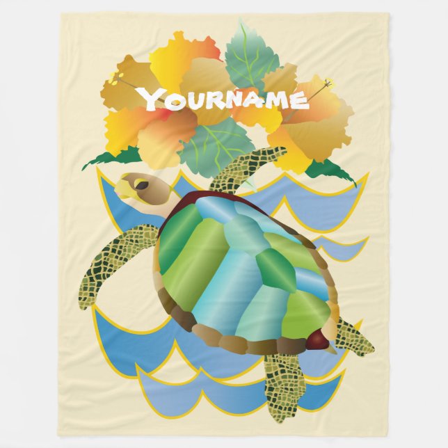 Manta Polar Flores amarillas tropicales bonitas del hibisco de (Anverso)