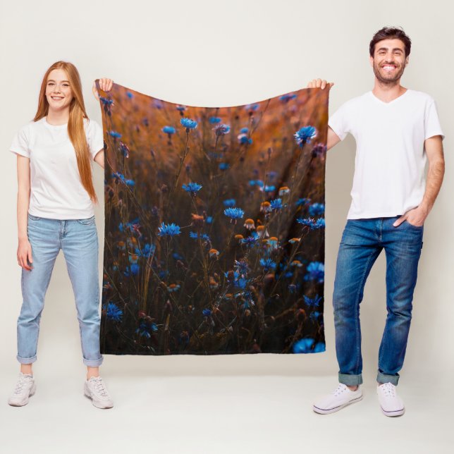 Manta Polar Flores azules (In situ)