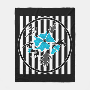 Manta Polar Flores azules abstractas sin igual floridas blanca